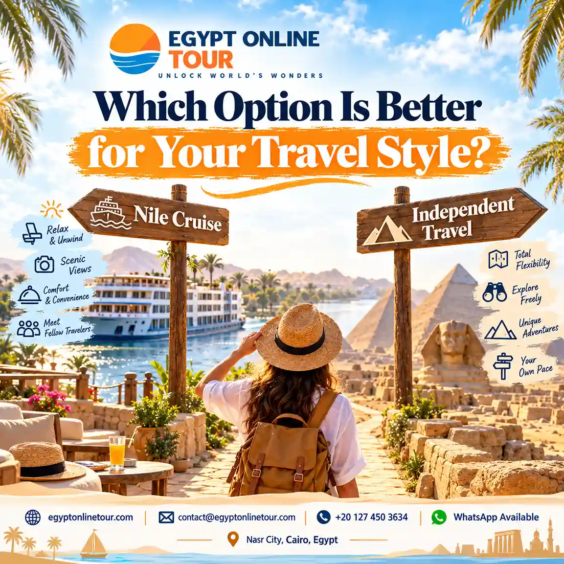 Nile cruise vs independent travel Egypt