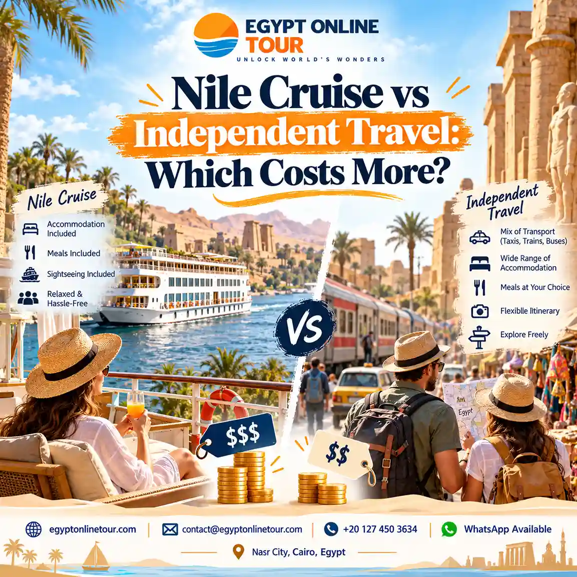 Nile cruise vs independent travel Egypt