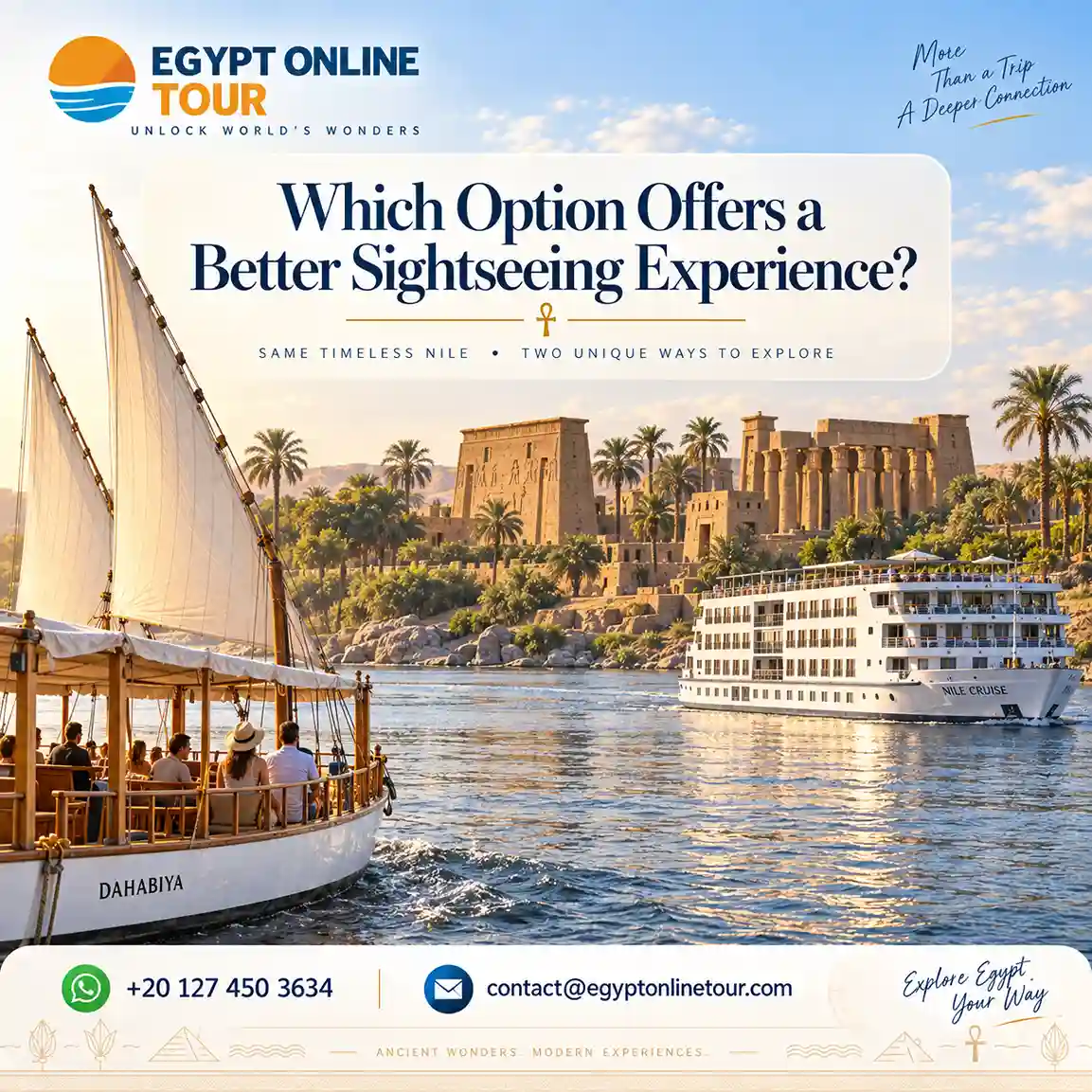 Dahabiya vs Nile Cruise