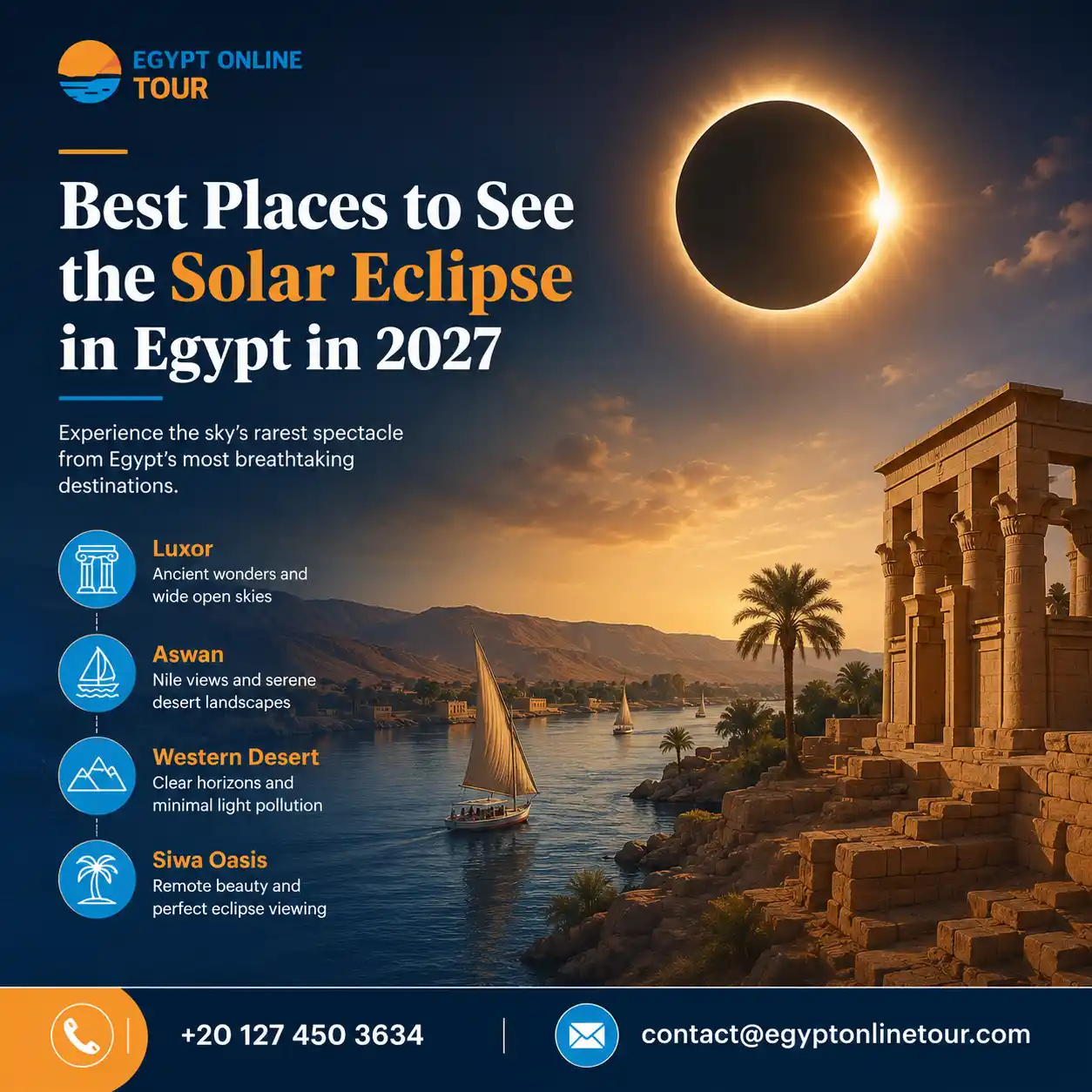 Where to See the Total Solar Eclipse in Egypt in 2027