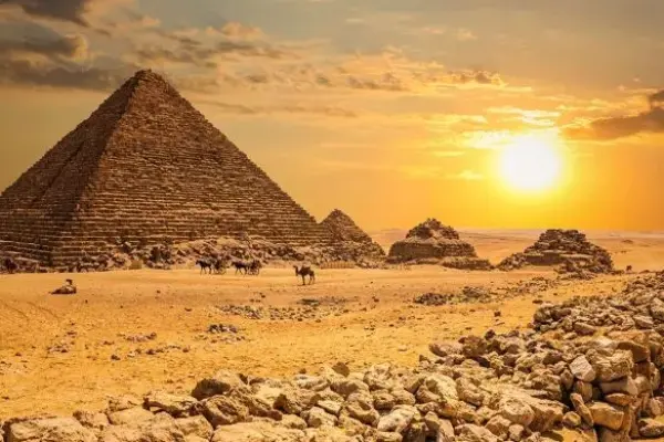 Who were the pyramids of Giza built for?